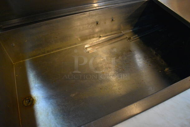 GREAT! Randell Stainless Steel Commercial Prep Station w/ 2 Drawers, Door and 2 Lids on Commercial Casters. 84x41.5x37. Tested and Powers On But Does Not Get Cold - Image 4 of 9