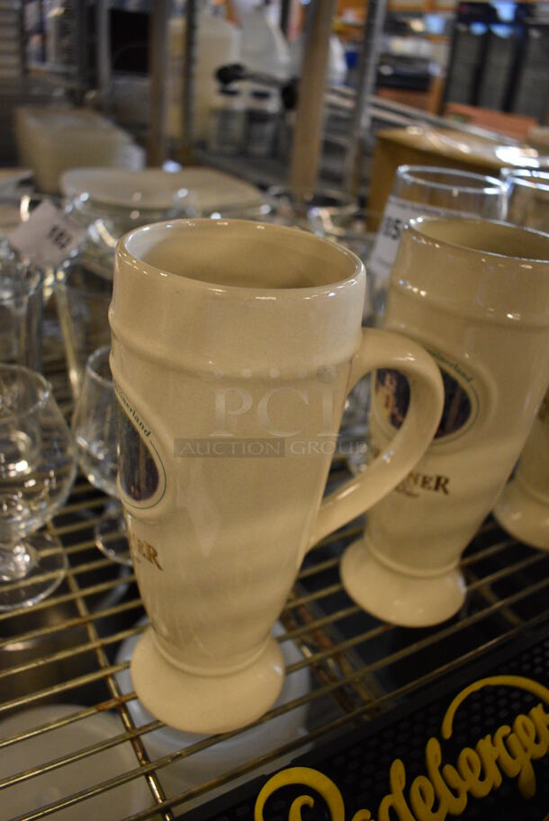 4 Tan Ceramic Beverage Glass Mugs. 5.5x3.5x9. 4 Times Your Bid! - Image 2 of 3