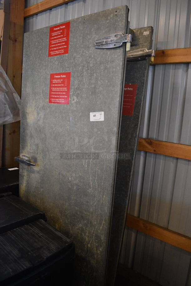 2 Metal Commercial Walk In Doors. 39x8x79. 2 Times Your Bid! - Image 4 of 4