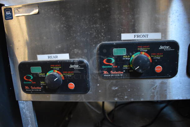 NICE! Mr Induction Stainless Steel Commercial Electric Powered 4 Burner Range w/ Cutting Board and Metal Undershelf on Commercial Casters. 32x38.5x33. Tested and Working! - Image 5 of 8