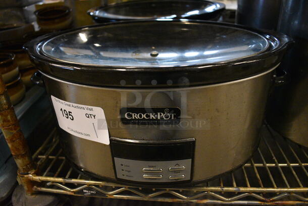 Crock Pot Stainless Steel Countertop Slow Cooker w/ Lid. 16x12x9 - Image 1 of 3