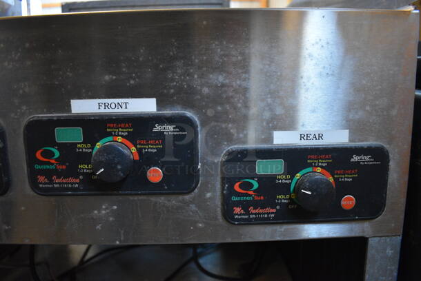 NICE! Mr Induction Stainless Steel Commercial Electric Powered 4 Burner Range w/ Cutting Board and Metal Undershelf on Commercial Casters. 32x38.5x33. Tested and Working! - Image 6 of 8