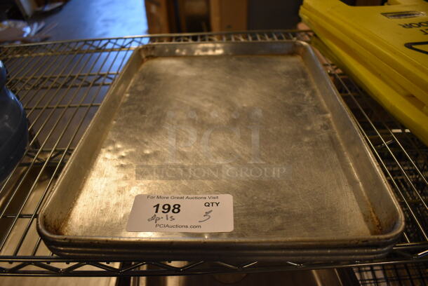 3 Metal Half Size Baking Pans; 2 Perforated and 1 Solid. 13x18x1. 3 Times Your Bid!