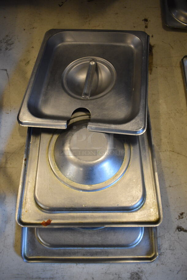 3 Stainless Steel 1/6 Size Drop In Bin Lids. 3 Times Your Bid!