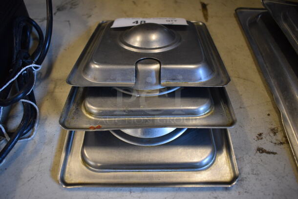 3 Stainless Steel 1/6 Size Drop In Bin Lids. 3 Times Your Bid! - Image 3 of 3