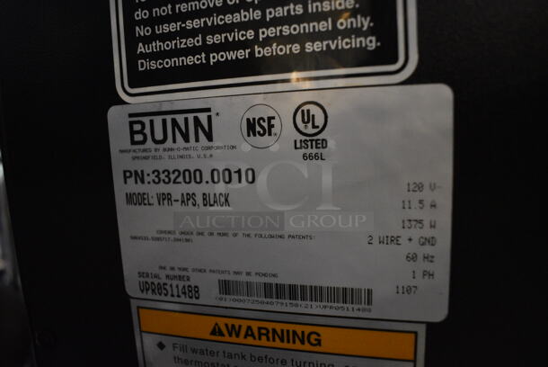 NICE! Bunn Model VPR-APS Stainless Steel Commercial Countertop Coffee Machine. 120 Volts, 1 Phase. 16x8x26.5 - Image 4 of 4