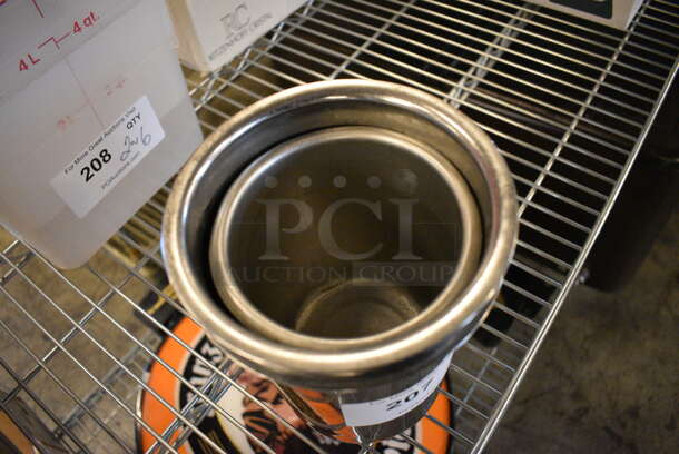 3 Stainless Steel Cylindrical Drop In Bins. Includes 5.5x5.5x7. 3 Times Your Bid! - Image 2 of 2