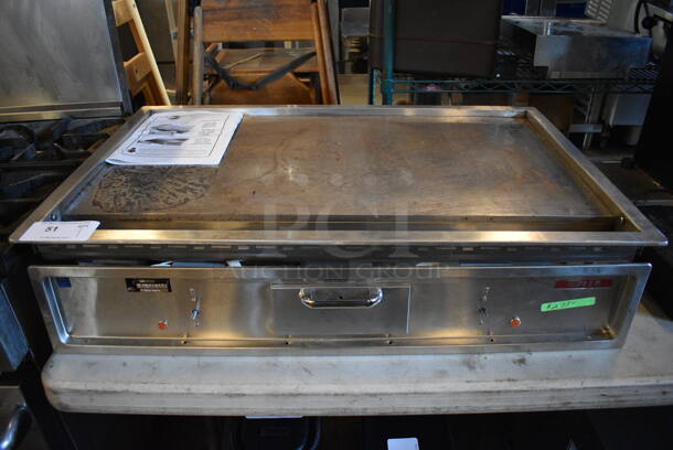 GREAT! Wells Model 2196 Stainless Steel Commercial Drop In Flat Top Griddle. Appears To Be New! 208 Volts. 36.5x24x8