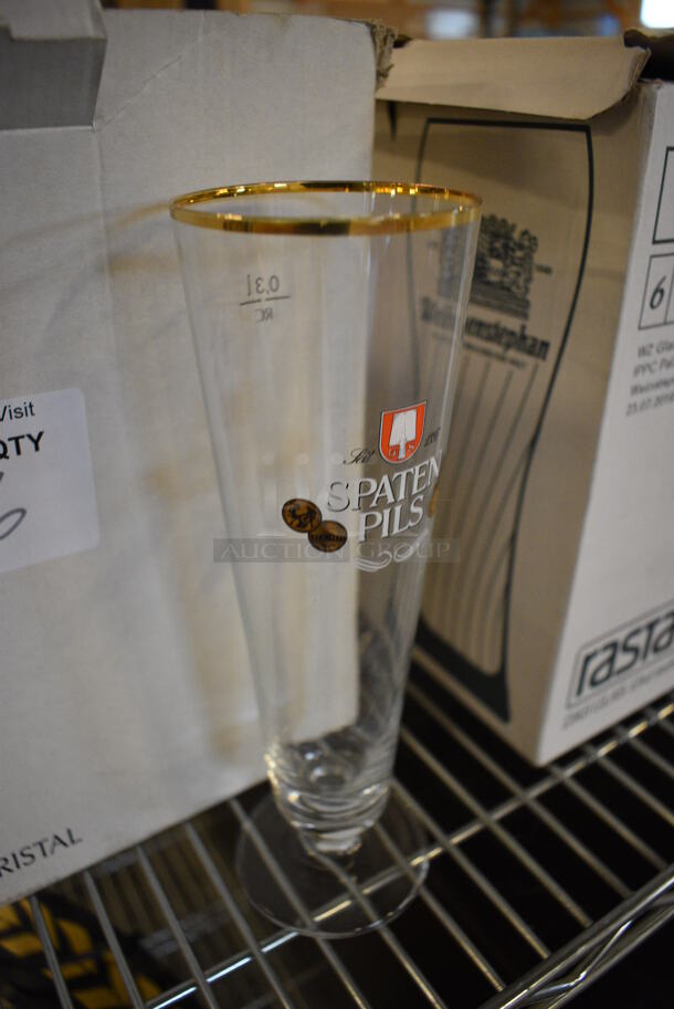 6 BRAND NEW IN BOX! Spaten Pils Footed Beverage Glasses. 3x3x9. 6 Times Your Bid! - Image 2 of 3
