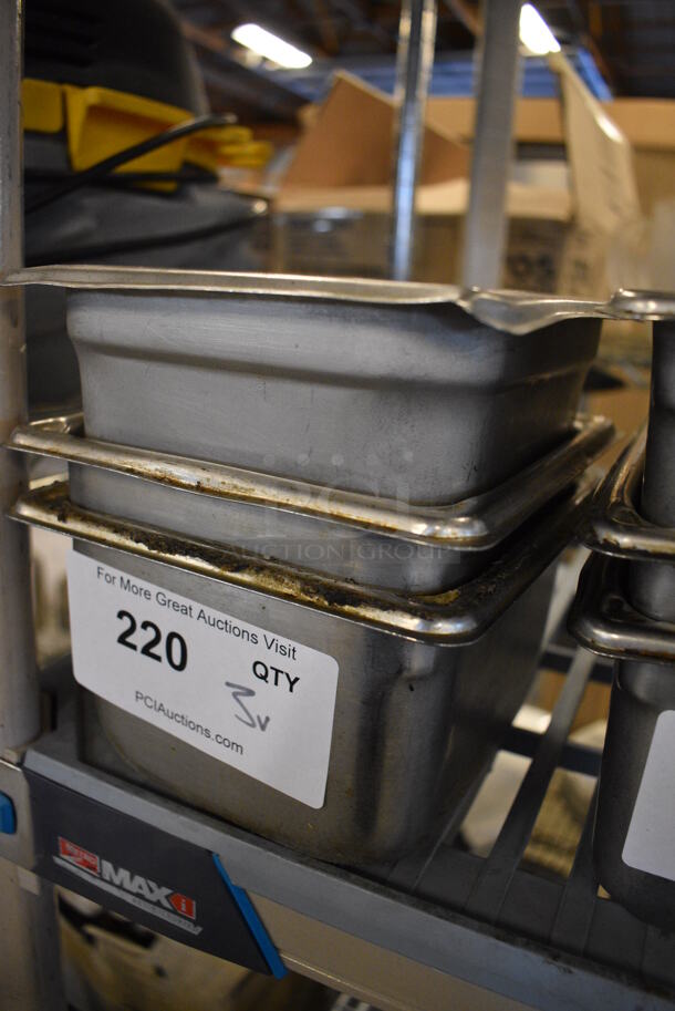 3 Various Stainless Steel 1/6 Size Drop In Bins. 1/6x4, 1/6x6. 3 Times Your Bid! - Image 2 of 2