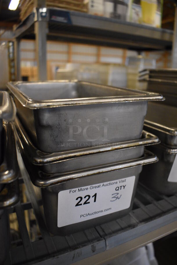 3 Various Stainless Steel 1/4 Size Drop In Bins. 1/4x4, 1/4x6. 3 Times Your Bid! - Image 2 of 2