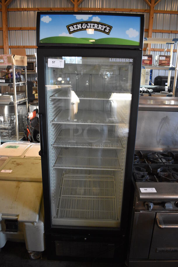 NICE! Liebherr Metal Commercial Single Door Reach In Freezer Merchandiser w/ Poly Coated Racks. 115 Volts, 1 Phase. 26x30x79. Tested and Does Not Power On