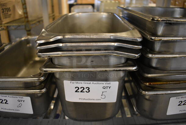 5 Stainless Steel 1/3 Size Drop In Bins. 1/3x6. 5 Times Your Bid!