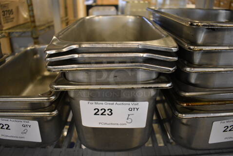 5 Stainless Steel 1/3 Size Drop In Bins. 1/3x6. 5 Times Your Bid!