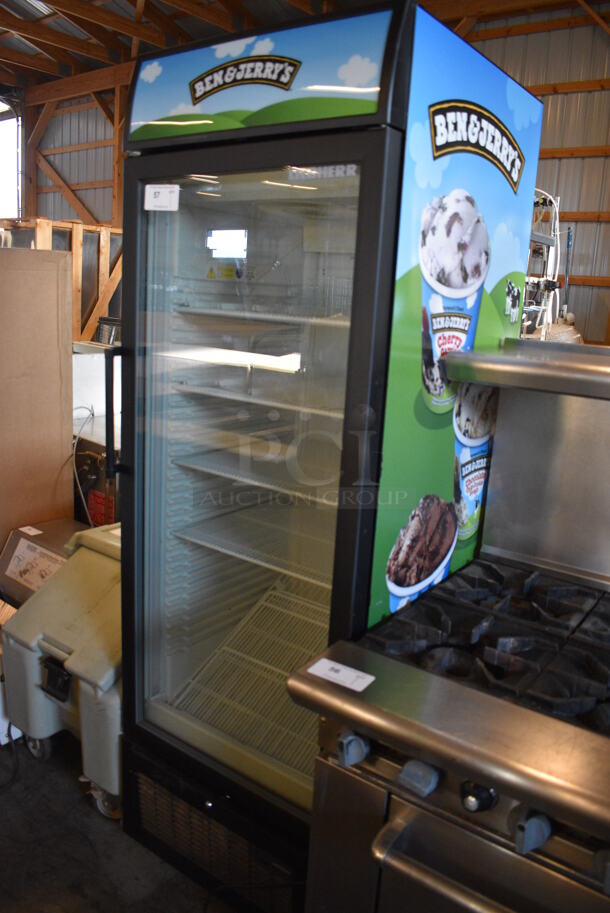 NICE! Liebherr Metal Commercial Single Door Reach In Freezer Merchandiser w/ Poly Coated Racks. 115 Volts, 1 Phase. 26x30x79. Tested and Does Not Power On - Image 3 of 6
