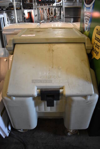 Cambro Gray Poly Portable Ice Bin on Commercial Casters. 23x29x29