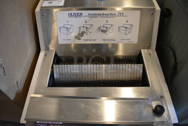 SWEET! Oliver Model 711 Metal Commercial Countertop Bread Loaf Slicer. 115 Volts, 1 Phase. 26x29x21.5. Tested and Working! - Image 6 of 7