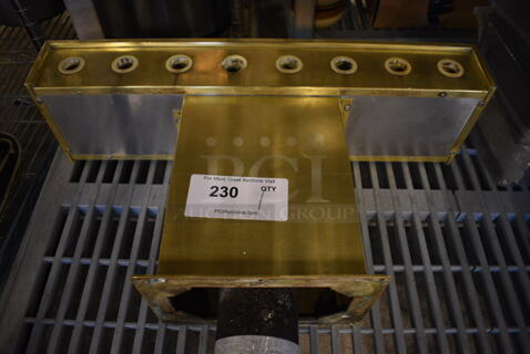 Gold Finish 8 Tap Beer Tower. 23x6x13