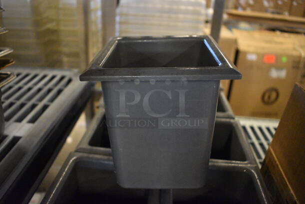 9 Gray Poly Bins. 5.5x5.5x6. 9 Times Your Bid!