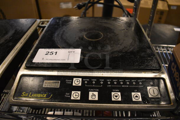 2017 Sir Lawrence Model SLIN1800 Metal Countertop Electric Single Burner Induction Range. 120 Volts, 1 Phase. 12x13.5x3 - Image 1 of 3