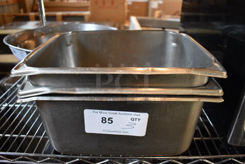 3 Stainless Steel 1/2 Size Drop In Bins. 1/2x6. 3 Times Your Bid!