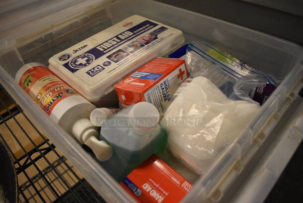 ALL ONE MONEY! Lot of Various First Aid Supplies in Clear Bin! - Image 2 of 2