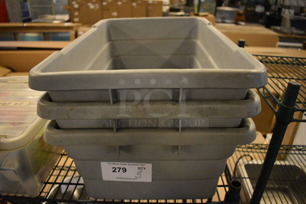 3 Gray Poly Bins. 24x16x8. 3 Times Your Bid!