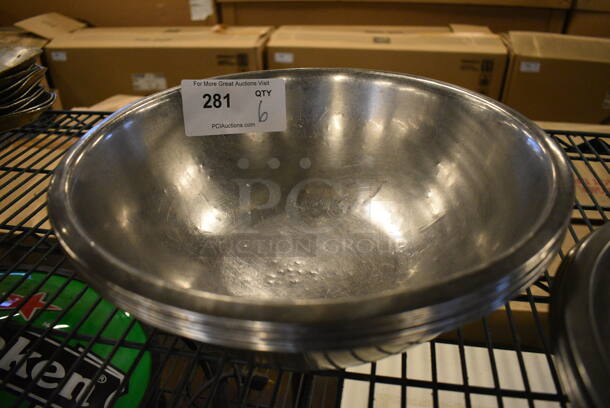 6 Metal Bowls. 13x13x4. 6 Times Your Bid!