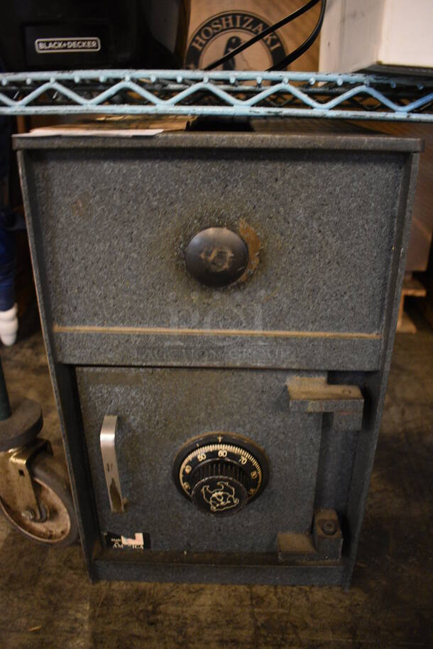 Gray Metal Single Compartment Drop Safe. Comes w/ Combination! 11.5x13x18 - Image 1 of 3