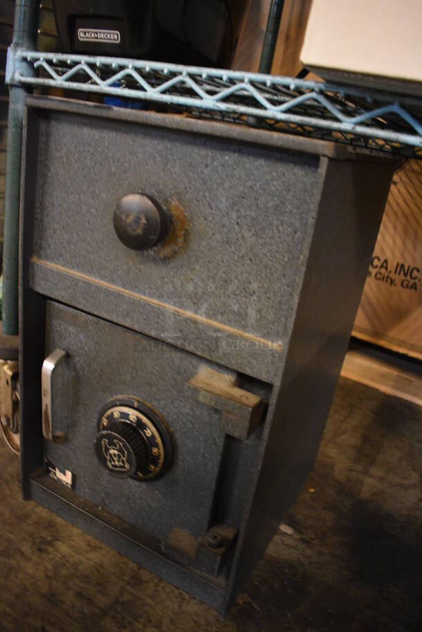 Gray Metal Single Compartment Drop Safe. Comes w/ Combination! 11.5x13x18 - Image 2 of 3