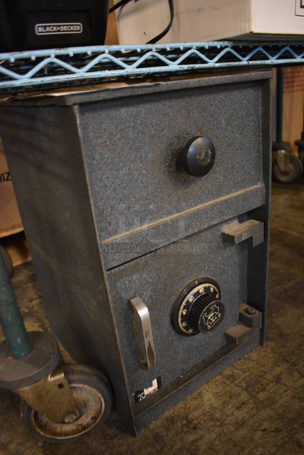 Gray Metal Single Compartment Drop Safe. Comes w/ Combination! 11.5x13x18 - Image 3 of 3