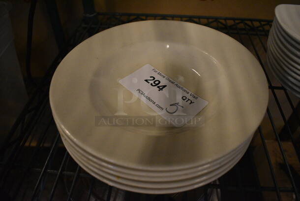 5 White Ceramic Pasta Plates. 9x9x2. 5 Times Your Bid! - Image 1 of 2
