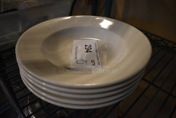 5 White Ceramic Pasta Plates. 9x9x2. 5 Times Your Bid! - Image 2 of 2