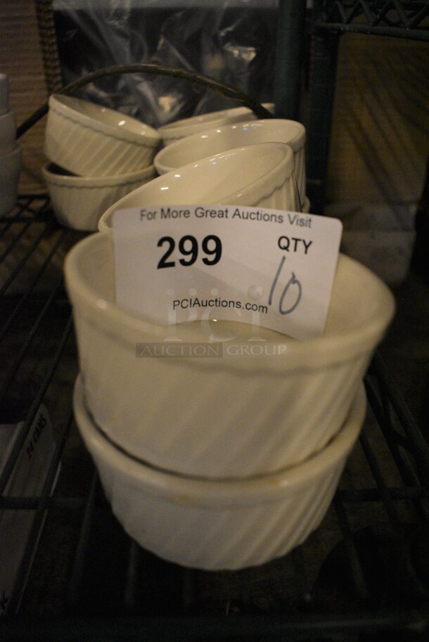 10 White Ceramic Bowls. 4x4x2. 10 Times Your Bid!