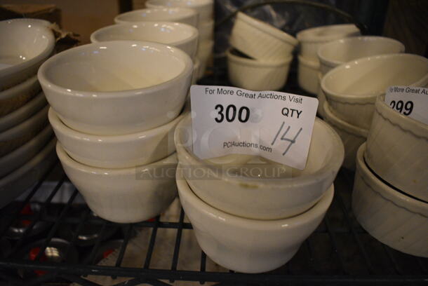 14 White Ceramic Bowls. 4x4x2.5. 14 Times Your Bid!