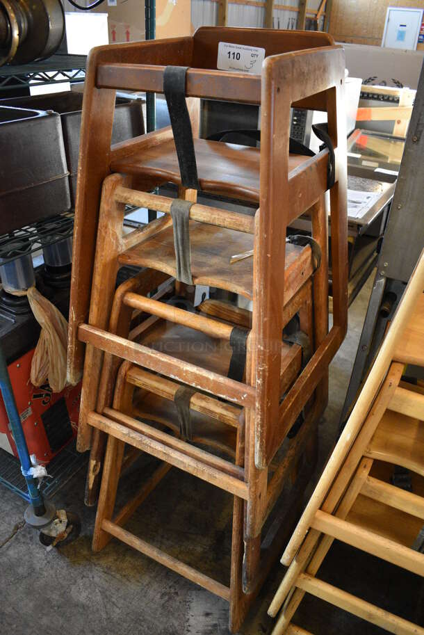 3 Wood Pattern High Chairs. 19x20x29. 3 Times Your Bid! - Image 2 of 3