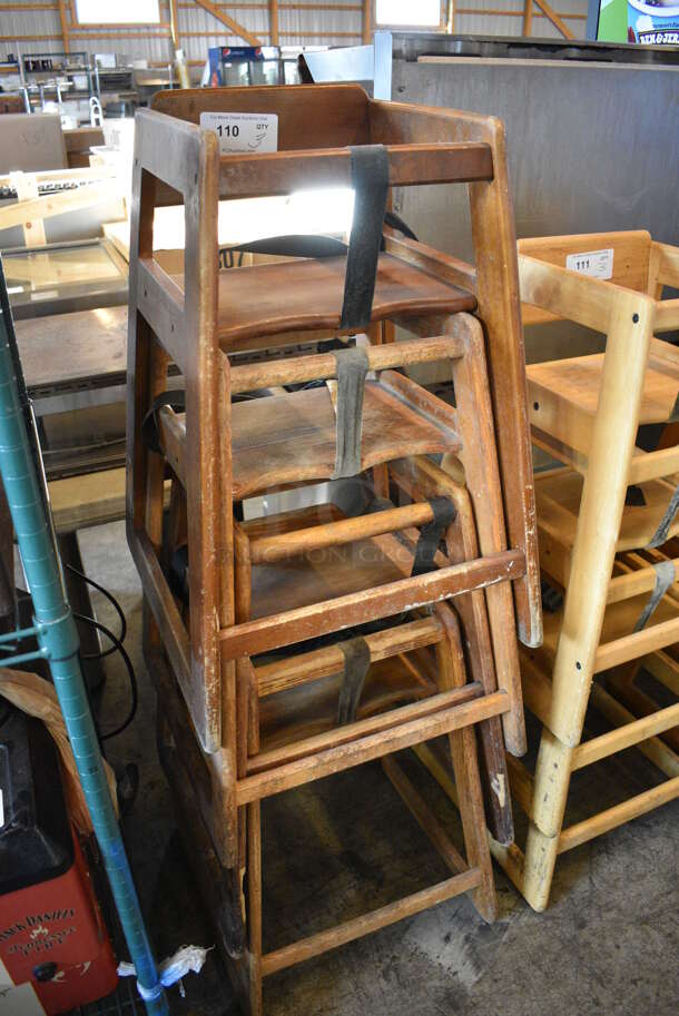 3 Wood Pattern High Chairs. 19x20x29. 3 Times Your Bid! - Image 3 of 3