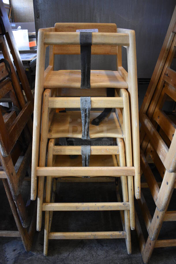 3 Wood Pattern High Chairs. 19x20x29. 3 Times Your Bid! - Image 4 of 4