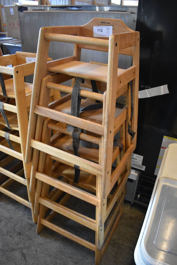 4 Wood Pattern High Chairs. 19x20x29. 4 Times Your Bid! - Image 3 of 4