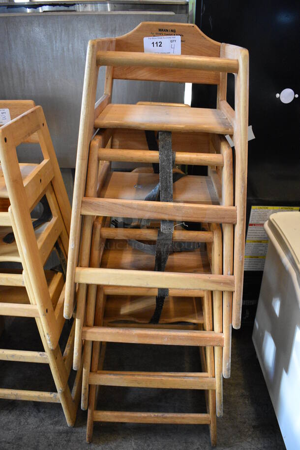 4 Wood Pattern High Chairs. 19x20x29. 4 Times Your Bid! - Image 4 of 4