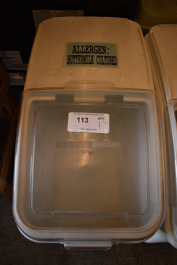 Rubbermaid White Poly Portable Ingredient Bin on Commercial Casters. 16x29x29 - Image 3 of 4