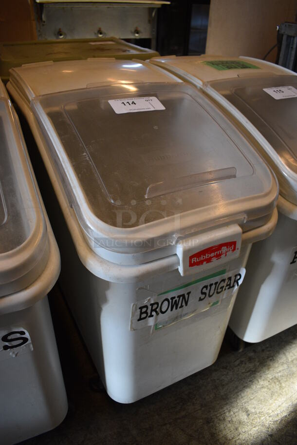 Rubbermaid White Poly Portable Ingredient Bin on Commercial Casters. 16x29x29 - Image 2 of 5