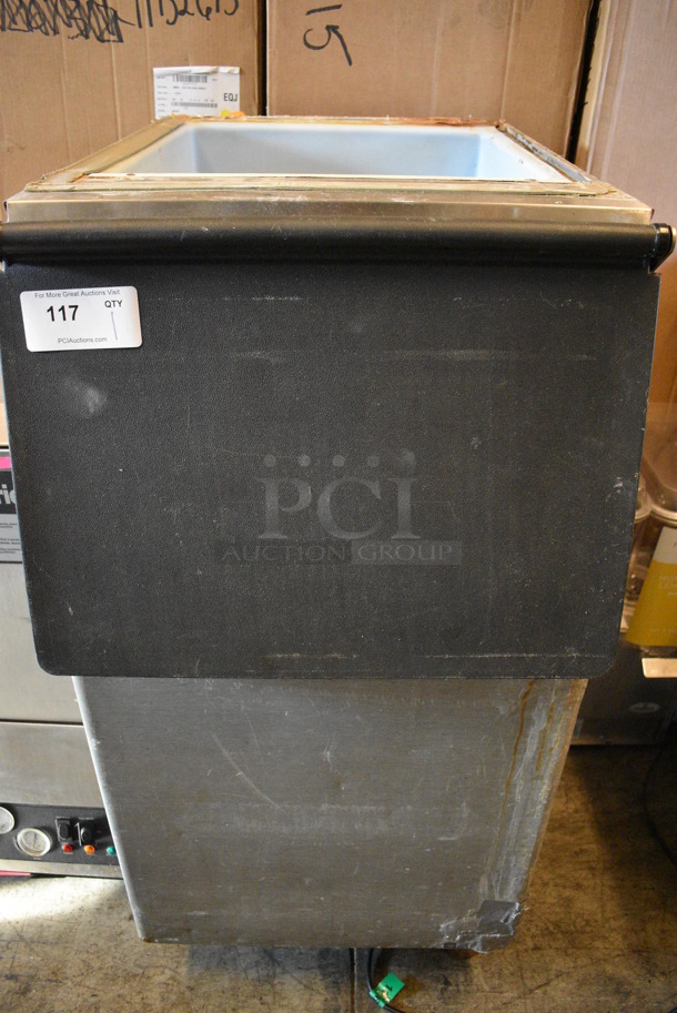 Metal Commercial Ice Machine Bin w/ Poly Flap Lid. 23x34x46.5 - Image 1 of 4