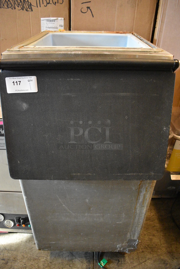 Metal Commercial Ice Machine Bin w/ Poly Flap Lid. 23x34x46.5