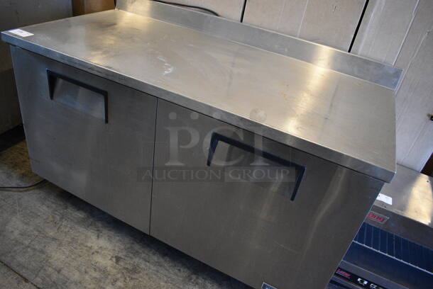 SWEET! 2017 True Model TWT-60-HC Stainless Steel Commercial 2 Door Work Top Cooler on Commercial Casters. 115 Volts, 1 Phase. 60x30x39.5. Tested and Working! - Image 2 of 6