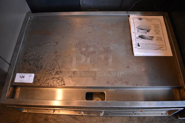 NICE! Wells Model 6196 Stainless Steel Commercial Drop In Electric Powered Flat Top Griddle. Appears To Be New! 208 Volts. 36.5x24x8 - Image 4 of 7