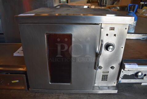 WOW! Hobart Model CN85 Stainless Steel Commercial Electric Powered Half Size Convection Oven w/ View Through Door, Metal Oven Racks and Thermostatic Controls. 30x26x25.5