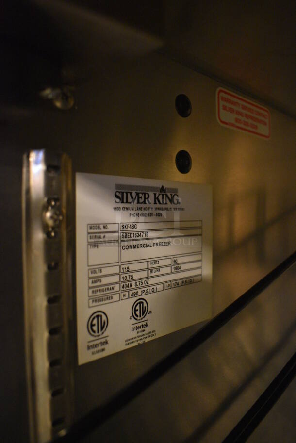 BRAND NEW! Silver King Model SKF48G Stainless Steel Commercial 2 Door Undercounter Freezer Merchandiser. 115 Volts, 1 Phase. 48x30x32. Tested and Working! - Image 6 of 8