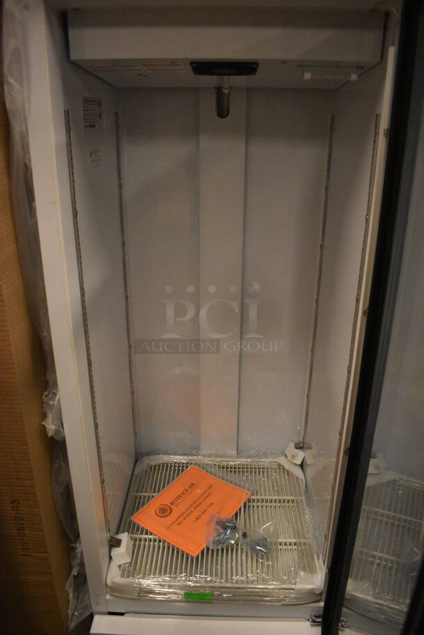 BRAND NEW! Beverage Air Model LV12HC-1-W Metal Commercial Single Door Reach In Cooler Merchandiser w/ Poly Coated Racks. 115 Volts, 1 Phase. 24x24.5x62. Tested and Working! - Image 3 of 6