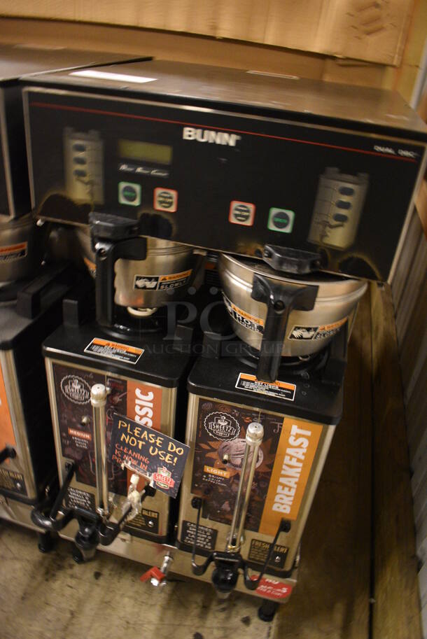 GREAT! 2012 Bunn Model DUAL SH DBC Stainless Steel Commercial Countertop Dual Coffee Machine w/ Hot Water Dispenser, 2 Bunn Model SH SERVER Satellite Servers and 2 Metal Brew Baskets. 120/208-240 Volts, 1 Phase. 18x19x36. Unit Was Pulled From a Working Environment! - Image 3 of 5